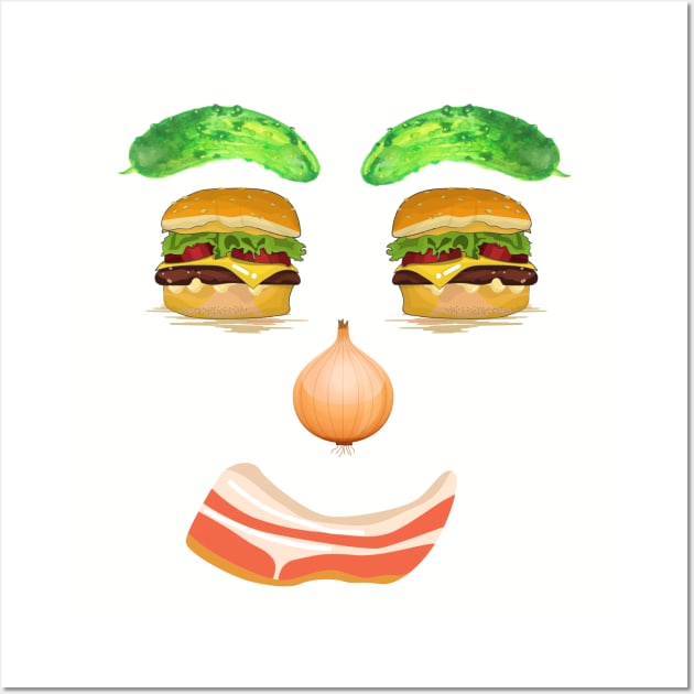 Burger Face Wall Art by Rickido